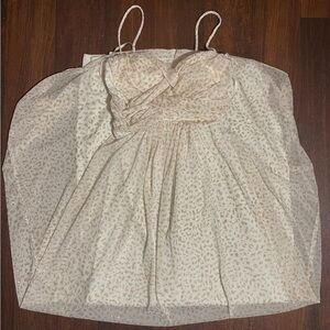 B.Darlin Size 3/4 White Gold Leopard Print Prom Dress